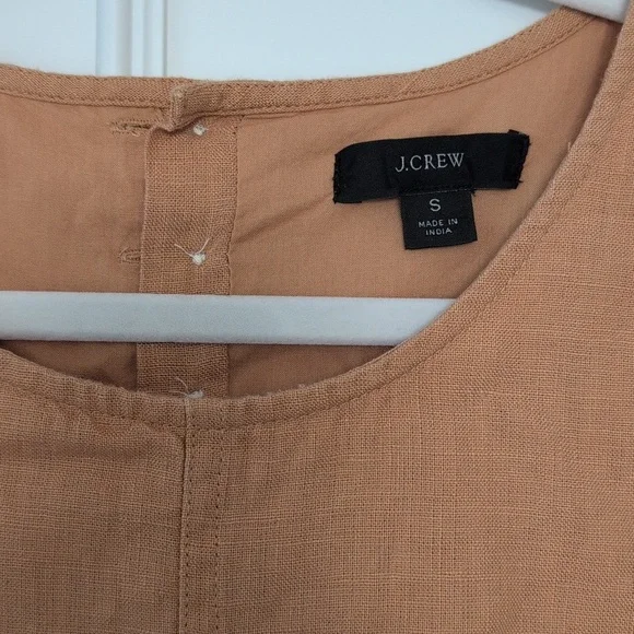 J. Crew Sleeveless Tan Linen Shift Dress Size Small - Picture 3 of 6